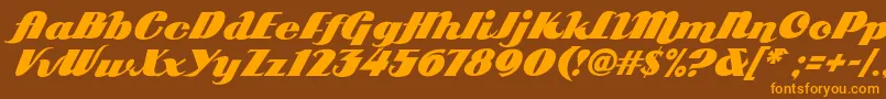 Arb85PosterScriptJan39Fre Font – Orange Fonts on Brown Background