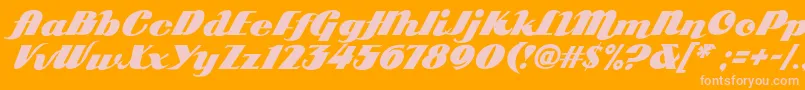 Arb85PosterScriptJan39Fre Font – Pink Fonts on Orange Background