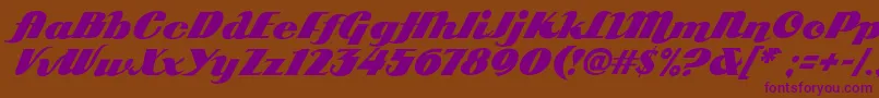 Arb85PosterScriptJan39Fre Font – Purple Fonts on Brown Background
