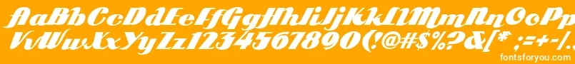 Arb85PosterScriptJan39Fre Font – White Fonts on Orange Background
