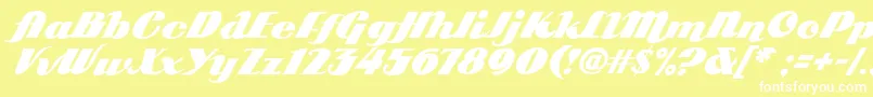 Arb85PosterScriptJan39Fre Font – White Fonts on Yellow Background