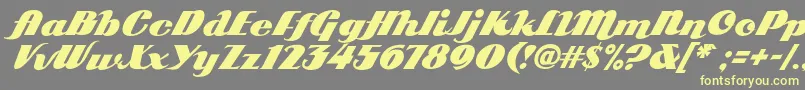 Arb85PosterScriptJan39Fre Font – Yellow Fonts on Gray Background