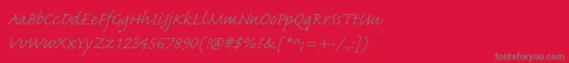 CaflischscriptproLight Font – Gray Fonts on Red Background