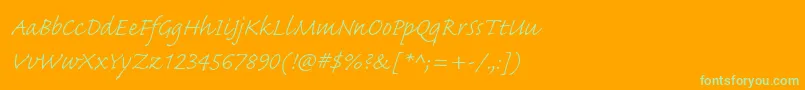 More about CaflischscriptproLight Font CaflischscriptproLight Font – Green Fonts on Orange Background