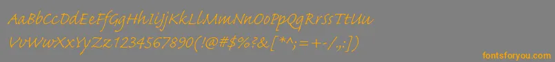 Weitere Informationen zur CaflischscriptproLight-Schriftart CaflischscriptproLight-Schriftart – Orangefarbene Schriften auf grauem Hintergrund