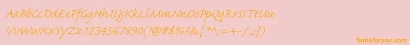 CaflischscriptproLight Font – Orange Fonts on Pink Background