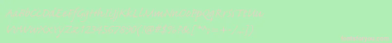 CaflischscriptproLight Font – Pink Fonts on Green Background