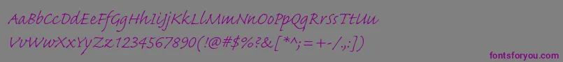 Шрифт CaflischscriptproLight – фиолетовые шрифты на сером фоне