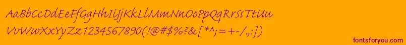 Шрифт CaflischscriptproLight – фиолетовые шрифты на оранжевом фоне