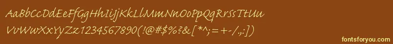 CaflischscriptproLight Font – Yellow Fonts on Brown Background