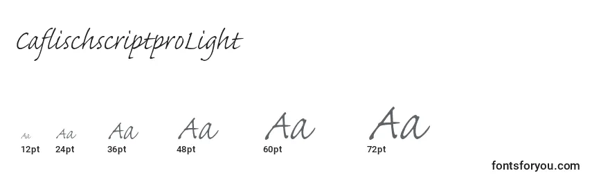 CaflischscriptproLight Font Sizes