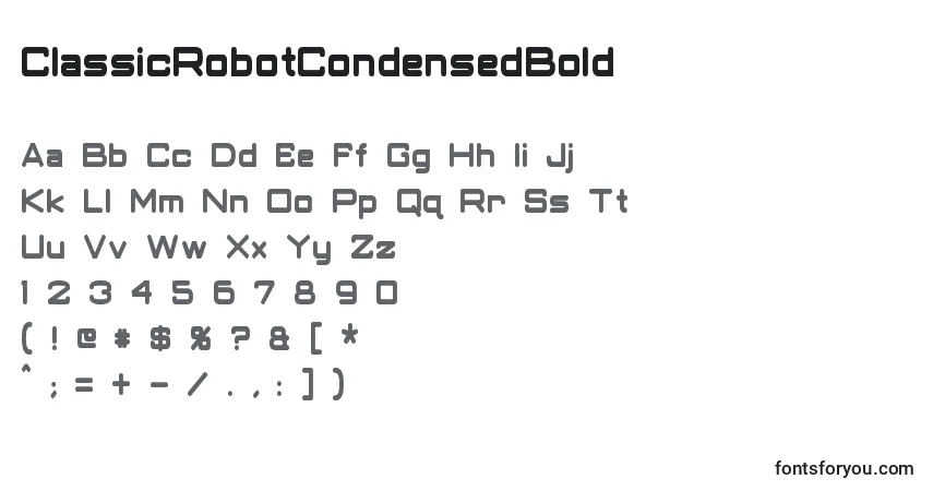 Шрифт ClassicRobotCondensedBold – алфавит, цифры, специальные символы