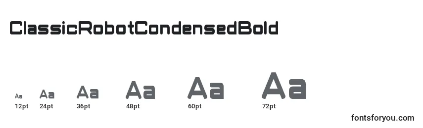 Размеры шрифта ClassicRobotCondensedBold