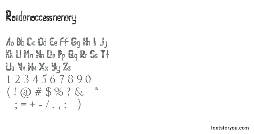 Czcionka Randomaccessmemory – alfabet, cyfry, specjalne znaki