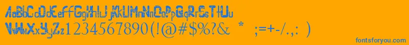 Randomaccessmemory Font – Blue Fonts on Orange Background