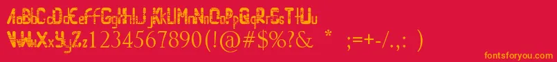 Randomaccessmemory Font – Orange Fonts on Red Background