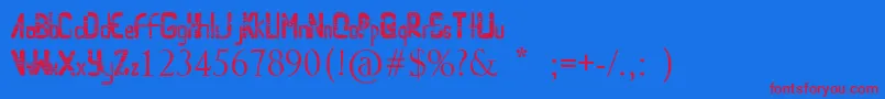 Randomaccessmemory Font – Red Fonts on Blue Background