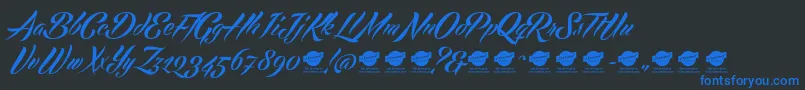 Echinosparkscript Font – Blue Fonts on Black Background