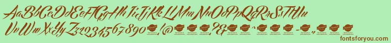 Echinosparkscript Font – Brown Fonts on Green Background