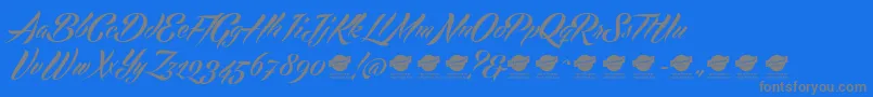 Echinosparkscript-Schriftart – Graue Schriften auf blauem Hintergrund