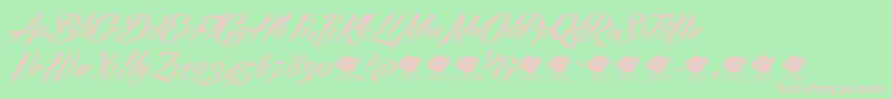 Echinosparkscript Font – Pink Fonts on Green Background