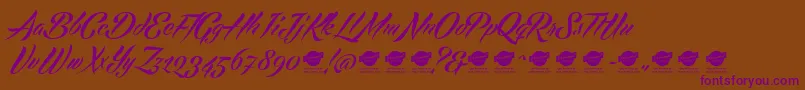 Echinosparkscript Font – Purple Fonts on Brown Background