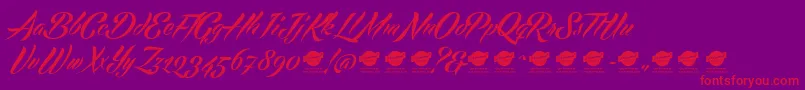 Echinosparkscript Font – Red Fonts on Purple Background