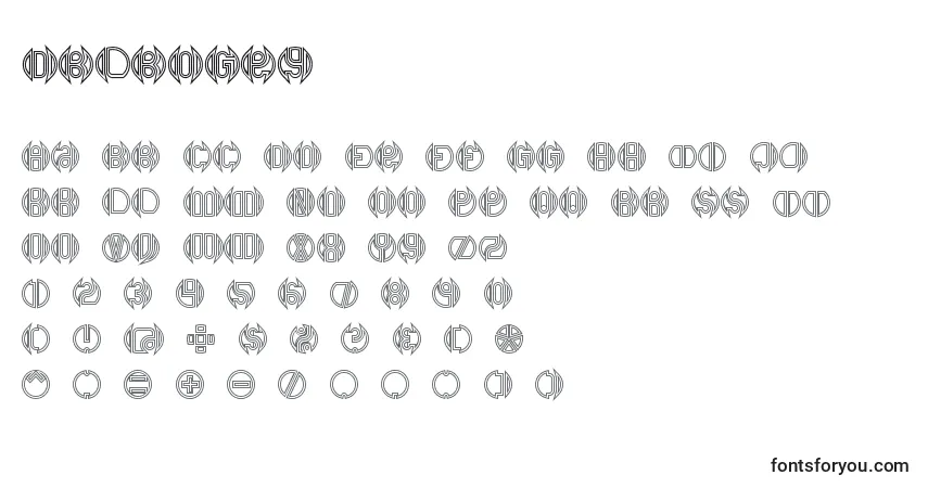Czcionka Dblbogey – alfabet, cyfry, specjalne znaki