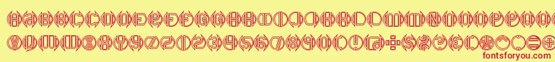 フォントDblbogey – 赤い文字の黄色い背景