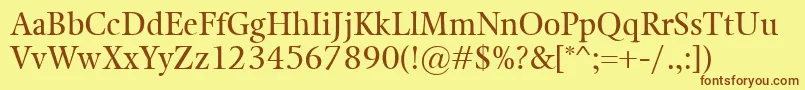 Kalix Font – Brown Fonts on Yellow Background