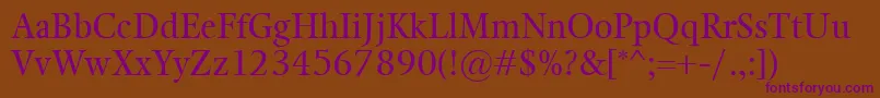Kalix Font – Purple Fonts on Brown Background