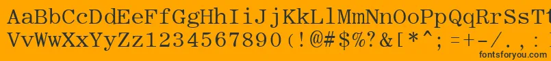 RomanfixedwidthRegular-Schriftart – Schwarze Schriften auf orangefarbenem Hintergrund