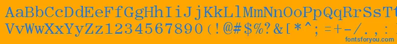 RomanfixedwidthRegular Font – Blue Fonts on Orange Background