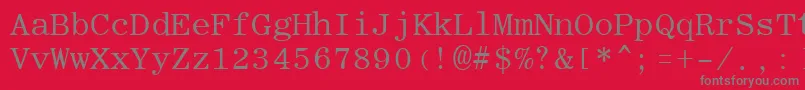 RomanfixedwidthRegular Font – Gray Fonts on Red Background