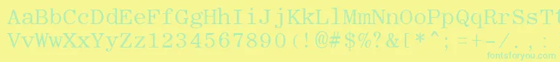 RomanfixedwidthRegular Font – Green Fonts on Yellow Background