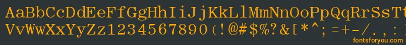 フォントRomanfixedwidthRegular – 黒い背景にオレンジの文字