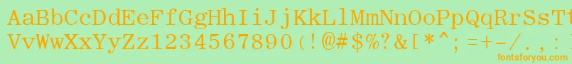 RomanfixedwidthRegular Font – Orange Fonts on Green Background