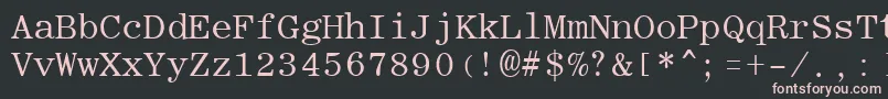 フォントRomanfixedwidthRegular – 黒い背景にピンクのフォント