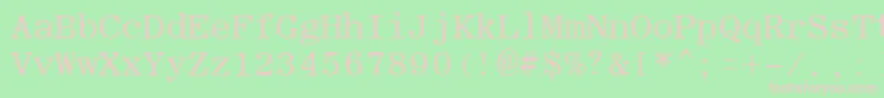 RomanfixedwidthRegular-fontti – vaaleanpunaiset fontit vihreällä taustalla