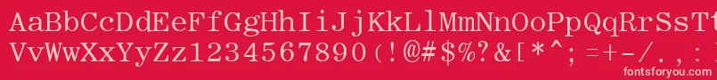 RomanfixedwidthRegular Font – Pink Fonts on Red Background