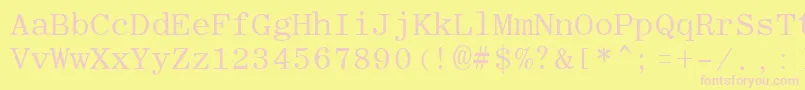 RomanfixedwidthRegular Font – Pink Fonts on Yellow Background