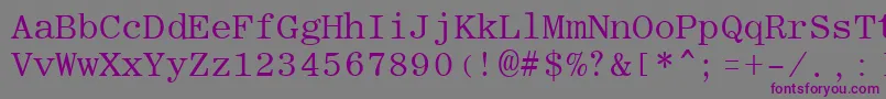 RomanfixedwidthRegular Font – Purple Fonts on Gray Background