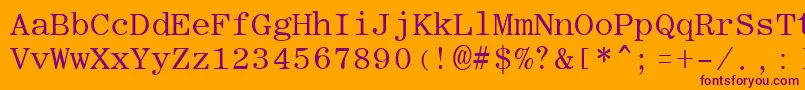 RomanfixedwidthRegular Font – Purple Fonts on Orange Background