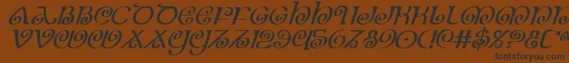 TheShireItalic-Schriftart – Schwarze Schriften auf braunem Hintergrund