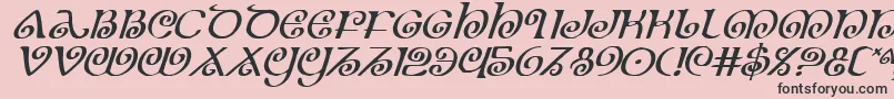 Fonte TheShireItalic – fontes pretas em um fundo rosa