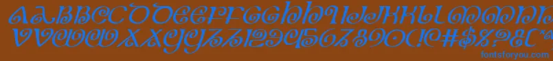 TheShireItalic Font – Blue Fonts on Brown Background