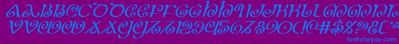 TheShireItalic-fontti – siniset fontit violetilla taustalla