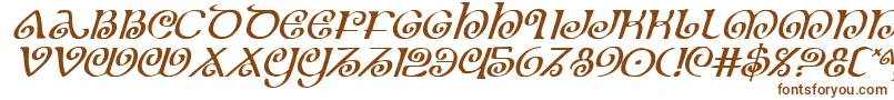TheShireItalic-Schriftart – Braune Schriften auf weißem Hintergrund