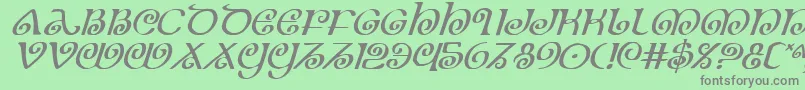 Fonte TheShireItalic – fontes cinzas em um fundo verde