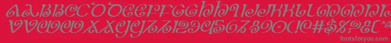 Fonte TheShireItalic – fontes cinzas em um fundo vermelho